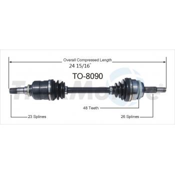 2006 Toyota Corolla CV Axle Shaft Front Left TrakMotive TO8090 image 1 of 3