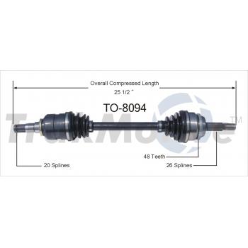 2005 Pontiac Vibe CV Axle Shaft Front Left TrakMotive TO8094 image 1 of 3