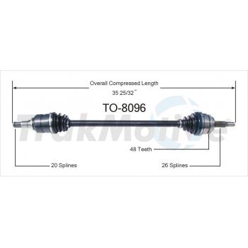 2005 Pontiac Vibe CV Axle Shaft Front Right TrakMotive TO8096 image 1 of 3