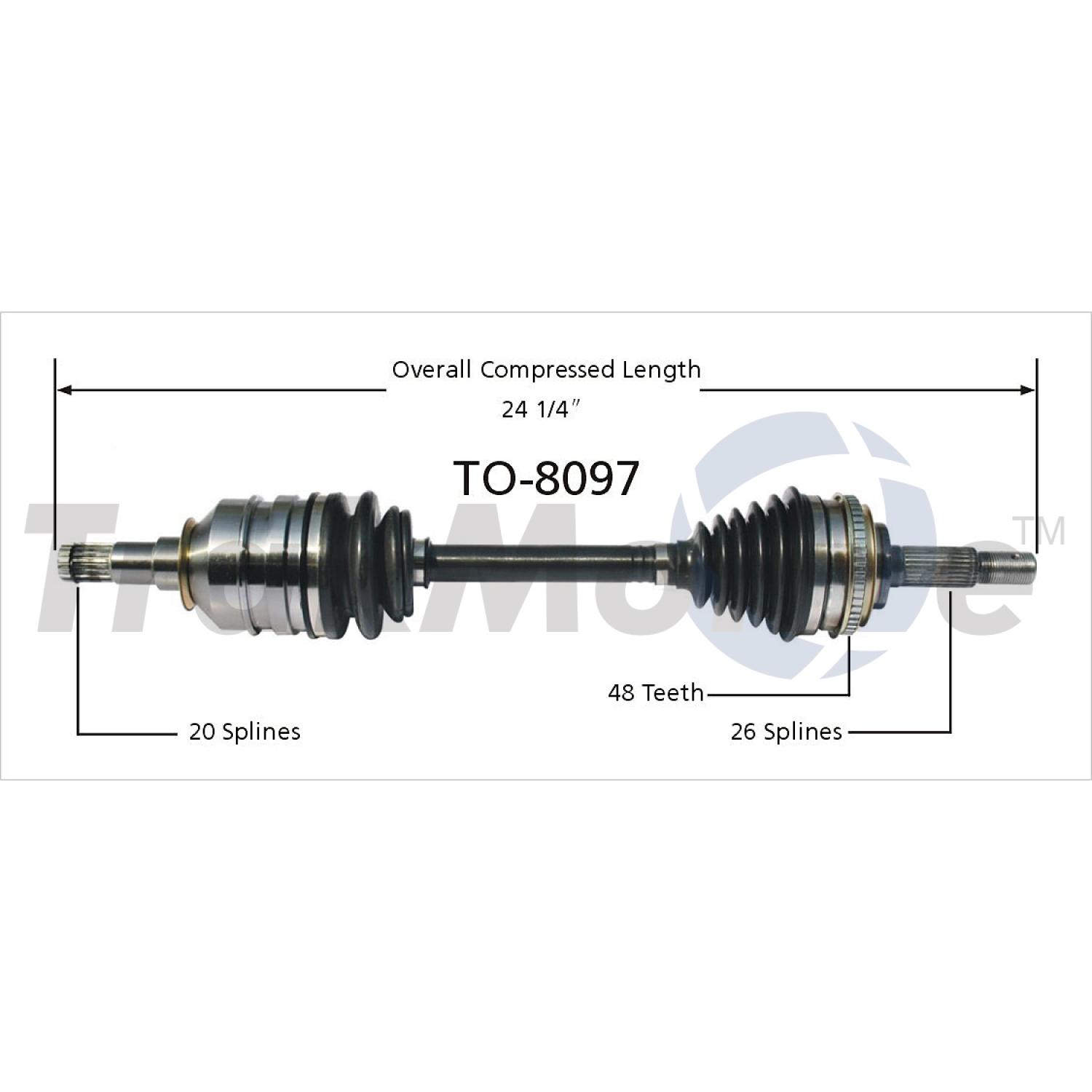 TrakMotive TO8097 - CV Axle Shaft TrakMotive TO8097 CV Axle Shaft product image 1 of 3