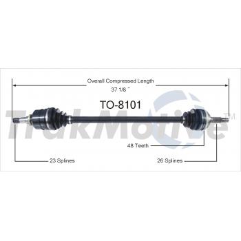 1996 Toyota Celica CV Axle Shaft Front Right TrakMotive TO8101 image 1 of 3