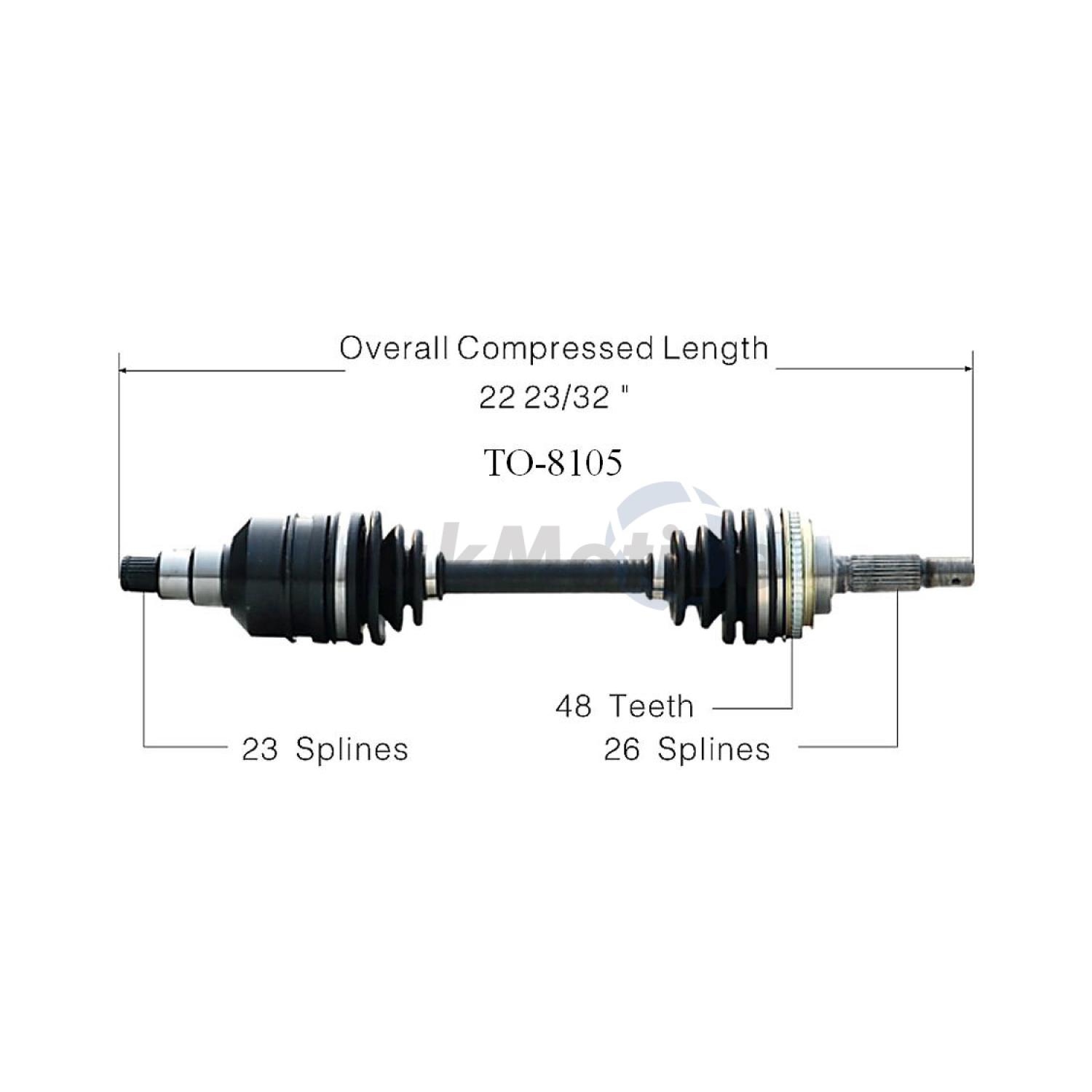 TrakMotive TO8105 - CV Axle Shaft TrakMotive TO8105 CV Axle Shaft product image 1 of 3