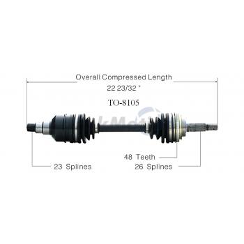 1991 Toyota Camry CV Axle Shaft Front Left TrakMotive TO8105 image 1 of 3