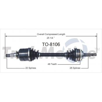 1999 Toyota Celica CV Axle Shaft Front Left TrakMotive TO8106 image 1 of 3
