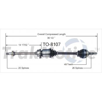 1999 Toyota Celica CV Axle Shaft Front Right TrakMotive TO8107 image 1 of 3