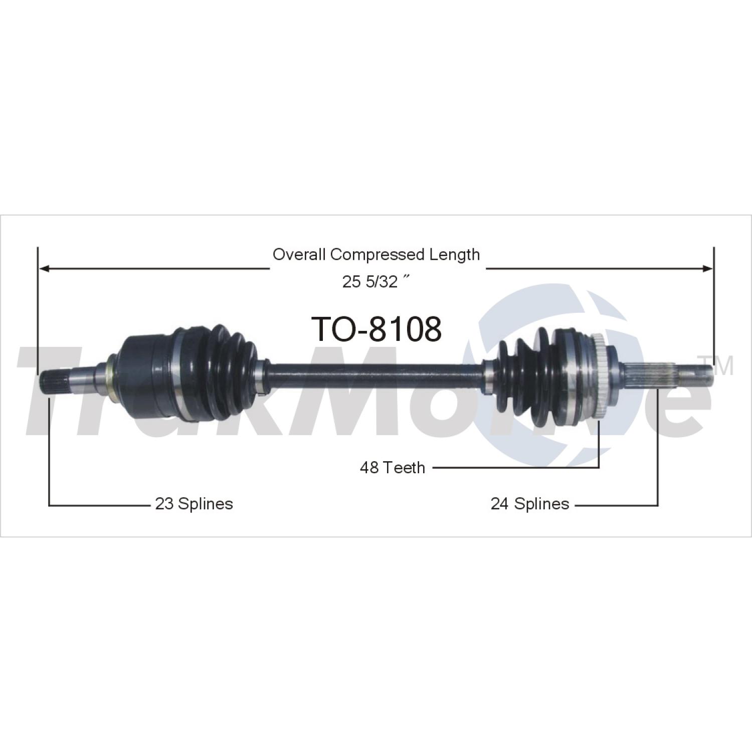 TrakMotive TO8108 - CV Axle Shaft TrakMotive TO8108 CV Axle Shaft product image 1 of 3