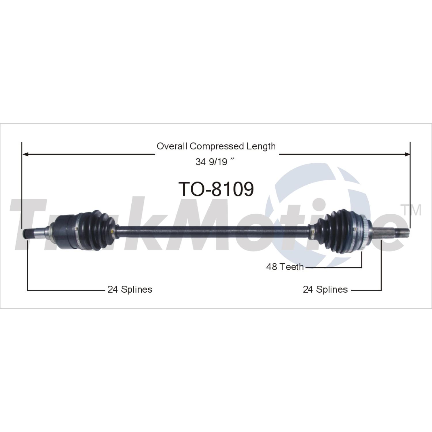 TrakMotive TO8109 - CV Axle Shaft TrakMotive TO8109 CV Axle Shaft product image 1 of 3