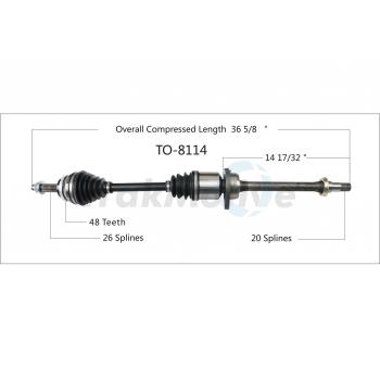 2005 Pontiac Vibe CV Axle Shaft Front Right TrakMotive TO8114 image 1 of 3