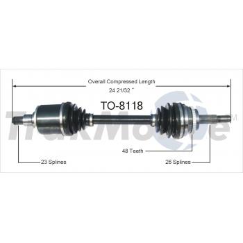2007 Toyota Highlander CV Axle Shaft Front Left TrakMotive TO8118 image 1 of 3
