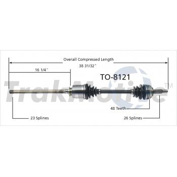 2001 Lexus RX300 CV Axle Shaft Front Right TrakMotive TO8121 image 1 of 3