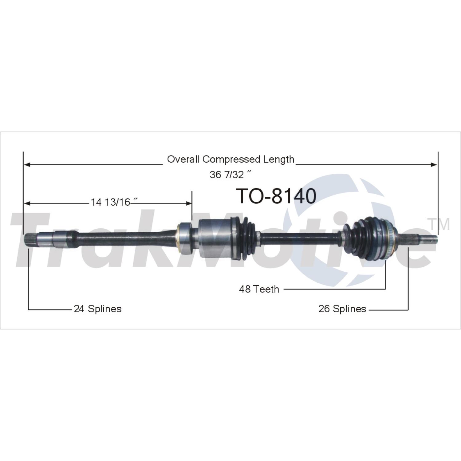 TrakMotive TO8140 CV Axle Shaft product image 1 of 3