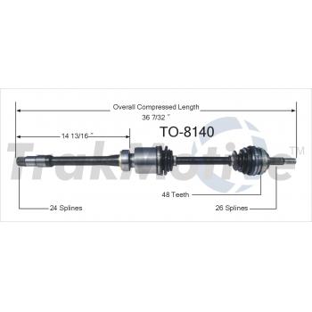 2000 Toyota RAV4 CV Axle Shaft Front Right TrakMotive TO8140 image 1 of 3