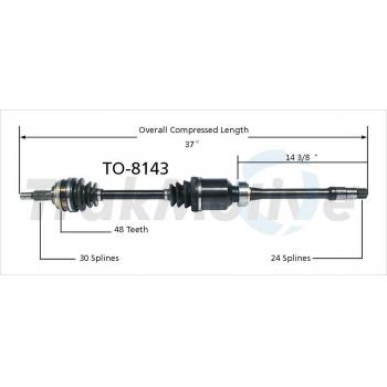 2001 Toyota Solara CV Axle Shaft Front Right TrakMotive TO8143 image 1 of 3
