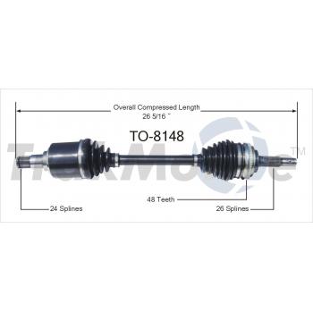 2002 Toyota Solara CV Axle Shaft Front Left TrakMotive TO8148 image 1 of 3