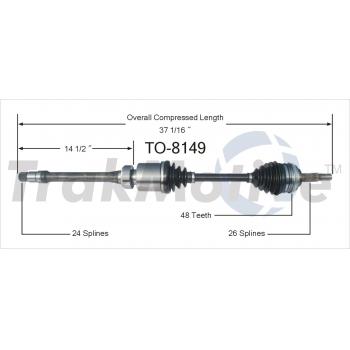 2002 Toyota Solara CV Axle Shaft Front Right TrakMotive TO8149 image 1 of 3
