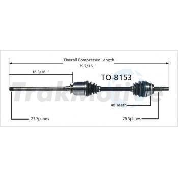 2007 Toyota Highlander CV Axle Shaft Front Right TrakMotive TO8153 image 1 of 3