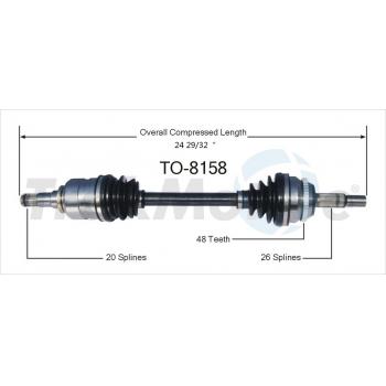 2006 Toyota Corolla CV Axle Shaft Front Left TrakMotive TO8158 image 1 of 3