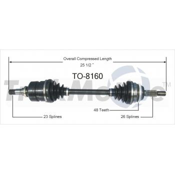 2005 Pontiac Vibe CV Axle Shaft Front Left TrakMotive TO8160 image 1 of 3