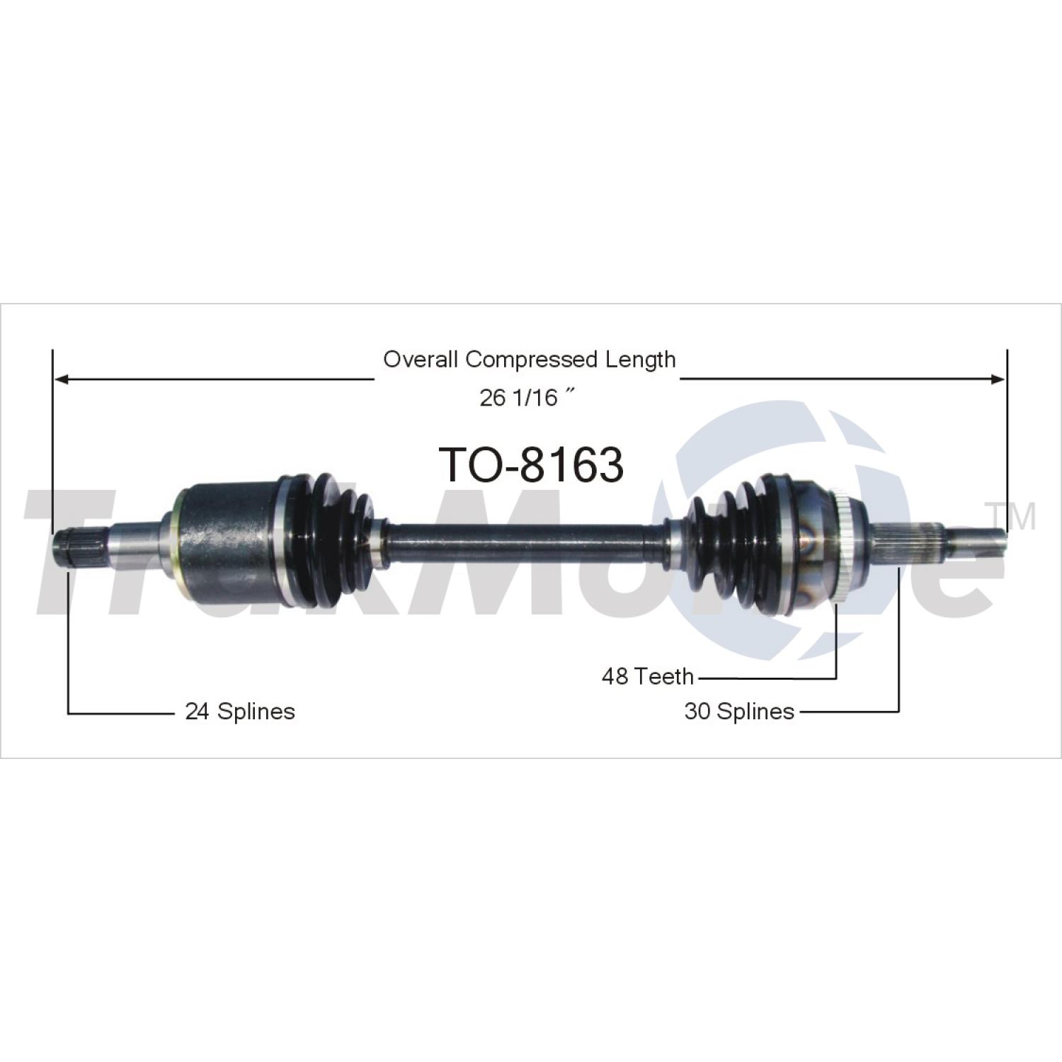 TrakMotive TO8163 CV Axle Shaft product image 1 of 3
