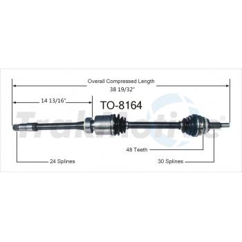 2005 Toyota Avalon CV Axle Shaft Front Right TrakMotive TO8164 image 1 of 3