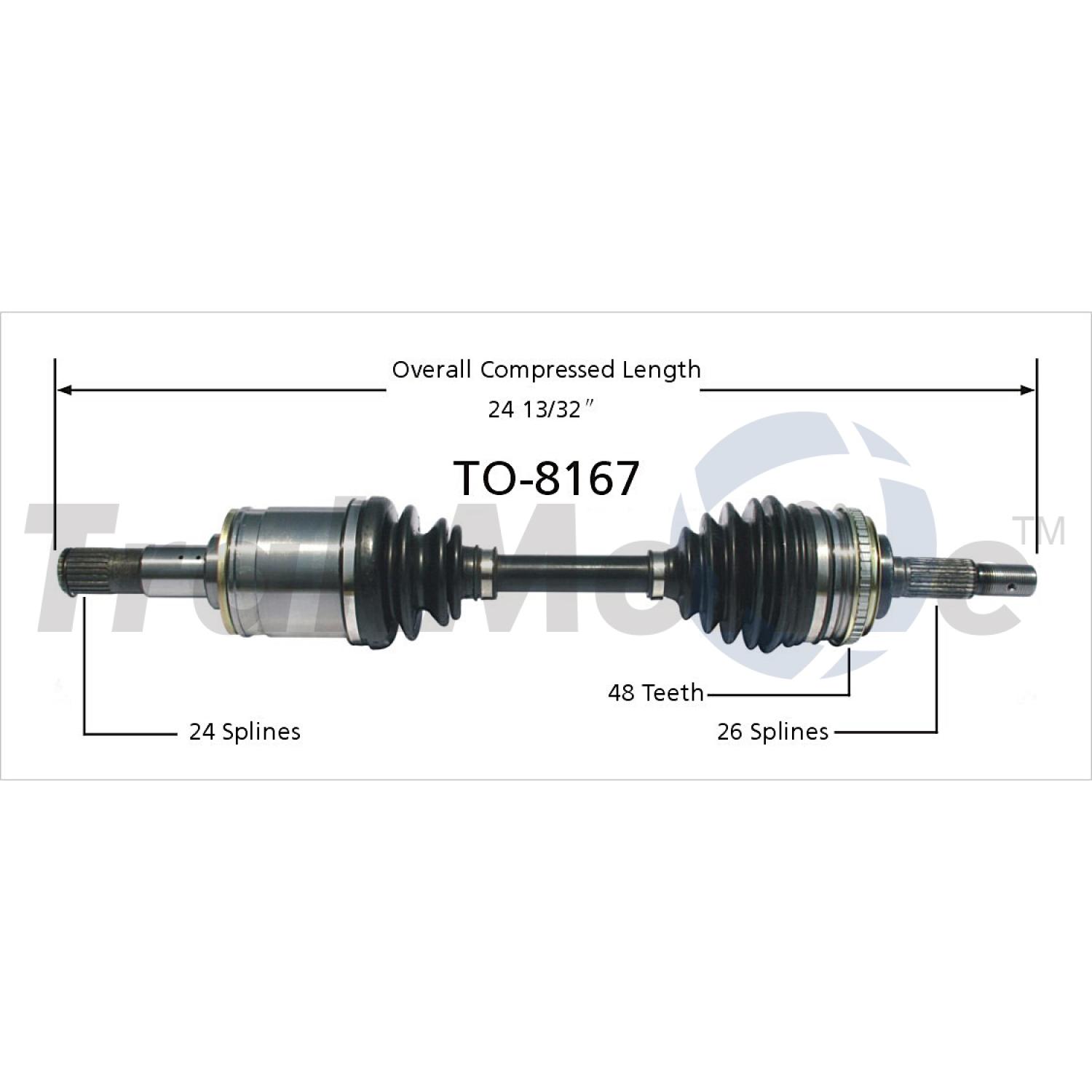 TrakMotive TO8167 CV Axle Shaft product image 1 of 3