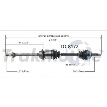 2004 Toyota MR2 Spyder CV Axle Shaft Rear Right TrakMotive TO8172 image 1 of 3