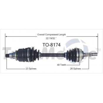 1989 Toyota Camry CV Axle Shaft Front Left TrakMotive TO8174 image 1 of 3