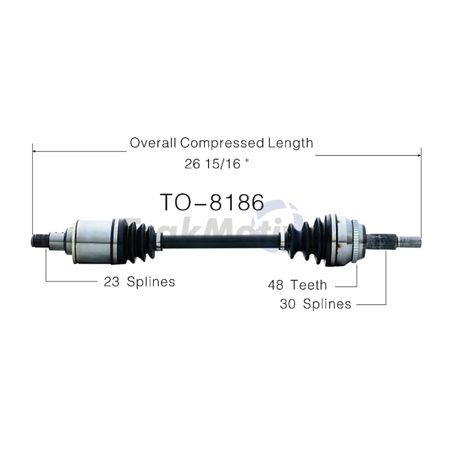 TrakMotive TO8186 CV Axle Shaft product image 1 of 3