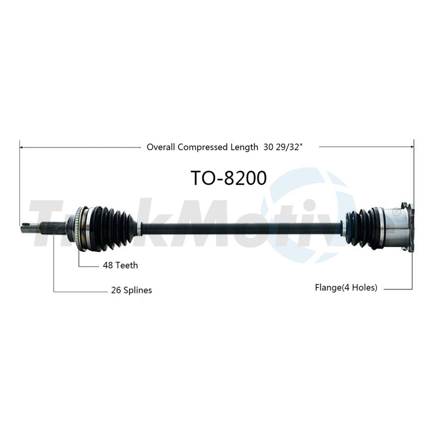 TrakMotive TO8200 - CV Axle Shaft TrakMotive TO8200 CV Axle Shaft product image 1 of 3