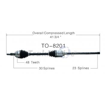 2005 Toyota Sienna CV Axle Shaft Front Right TrakMotive TO8201 image 1 of 3