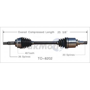 2009 Toyota Prius CV Axle Shaft Front Left TrakMotive TO8202 image 1 of 3
