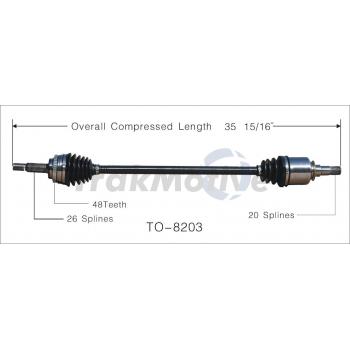 2009 Toyota Prius CV Axle Shaft Front Right TrakMotive TO8203 image 1 of 3