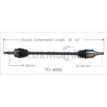2017 Toyota Yaris CV Axle Shaft Front Right TrakMotive TO8205 image 1 of 3