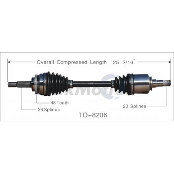 2005 Pontiac Vibe CV Axle Shaft Front Left TrakMotive TO8206 image 1 of 3
