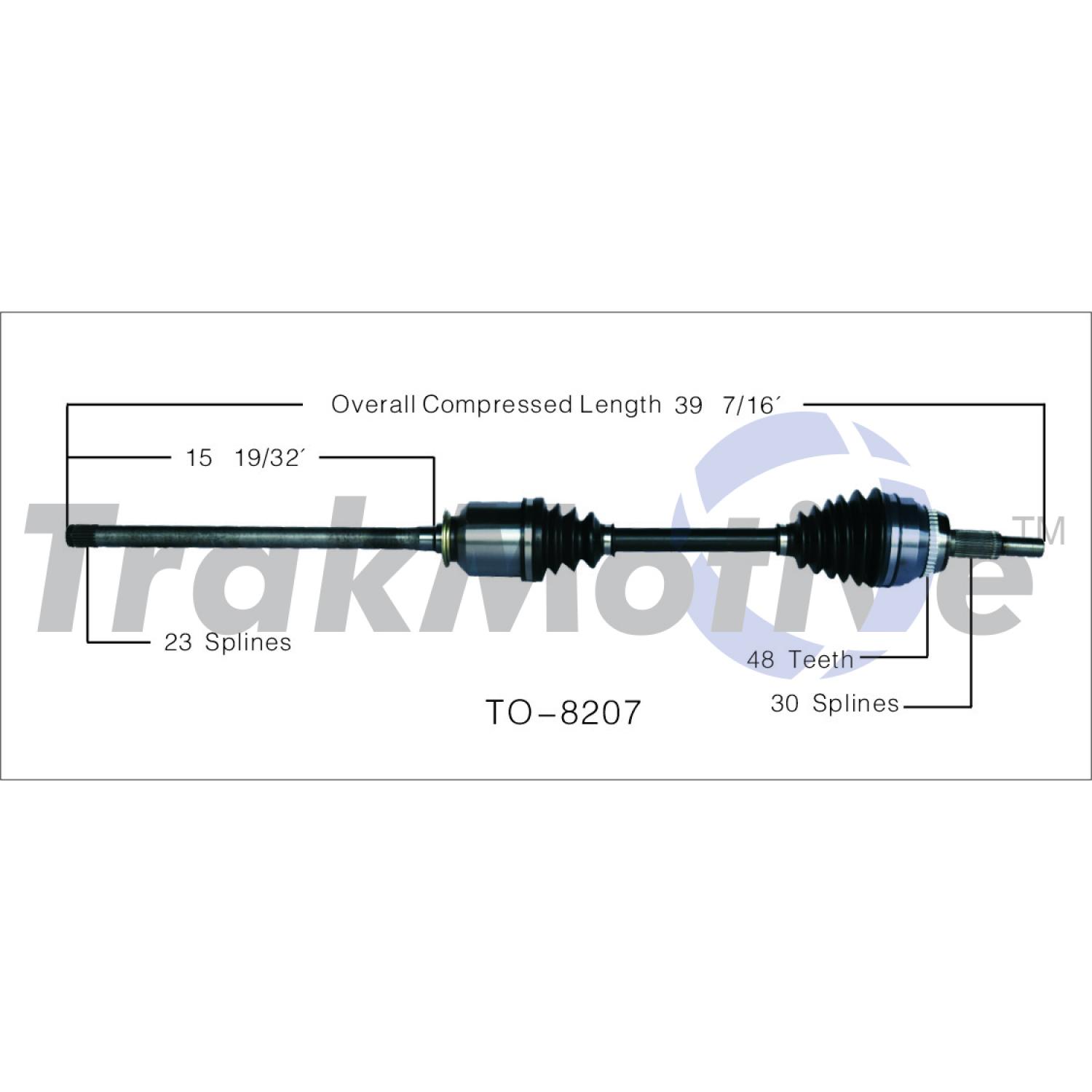 TrakMotive TO8207 - CV Axle Shaft TrakMotive TO8207 CV Axle Shaft product image 1 of 3