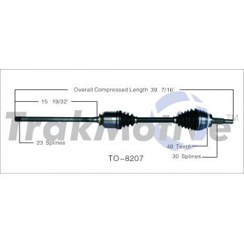2007 Lexus RX350 CV Axle Shaft Front Right TrakMotive TO8207 image 1 of 3