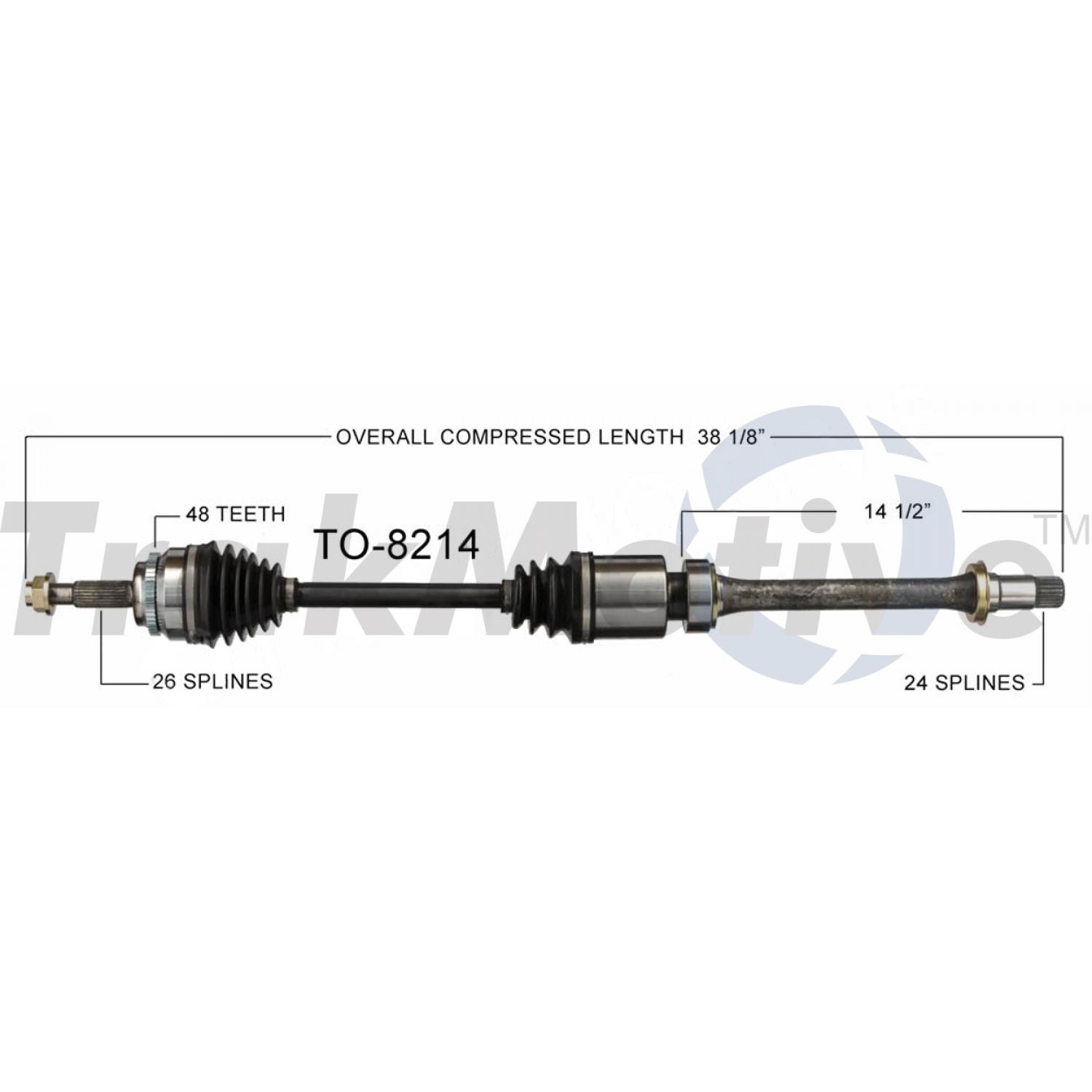TrakMotive TO8214 CV Axle Shaft product image 1 of 3
