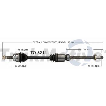 2008 Toyota Camry CV Axle Shaft Front Right TrakMotive TO8214 image 1 of 3