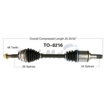 2011 Toyota Camry CV Axle Shaft Front Left TrakMotive TO8216 image 1 of 3