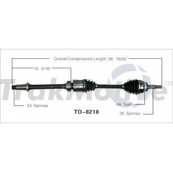 2007 Toyota Highlander CV Axle Shaft Front Right TrakMotive TO8218 image 1 of 3