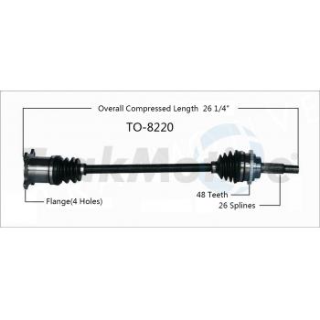 2007 Toyota Highlander CV Axle Shaft Rear Left TrakMotive TO8220 image 1 of 3