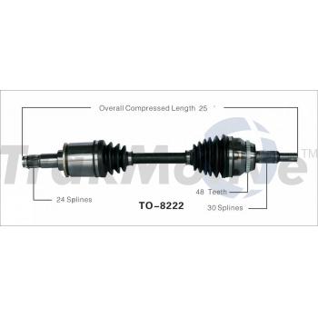 2007 Toyota Highlander CV Axle Shaft Front Left TrakMotive TO8222 image 1 of 3