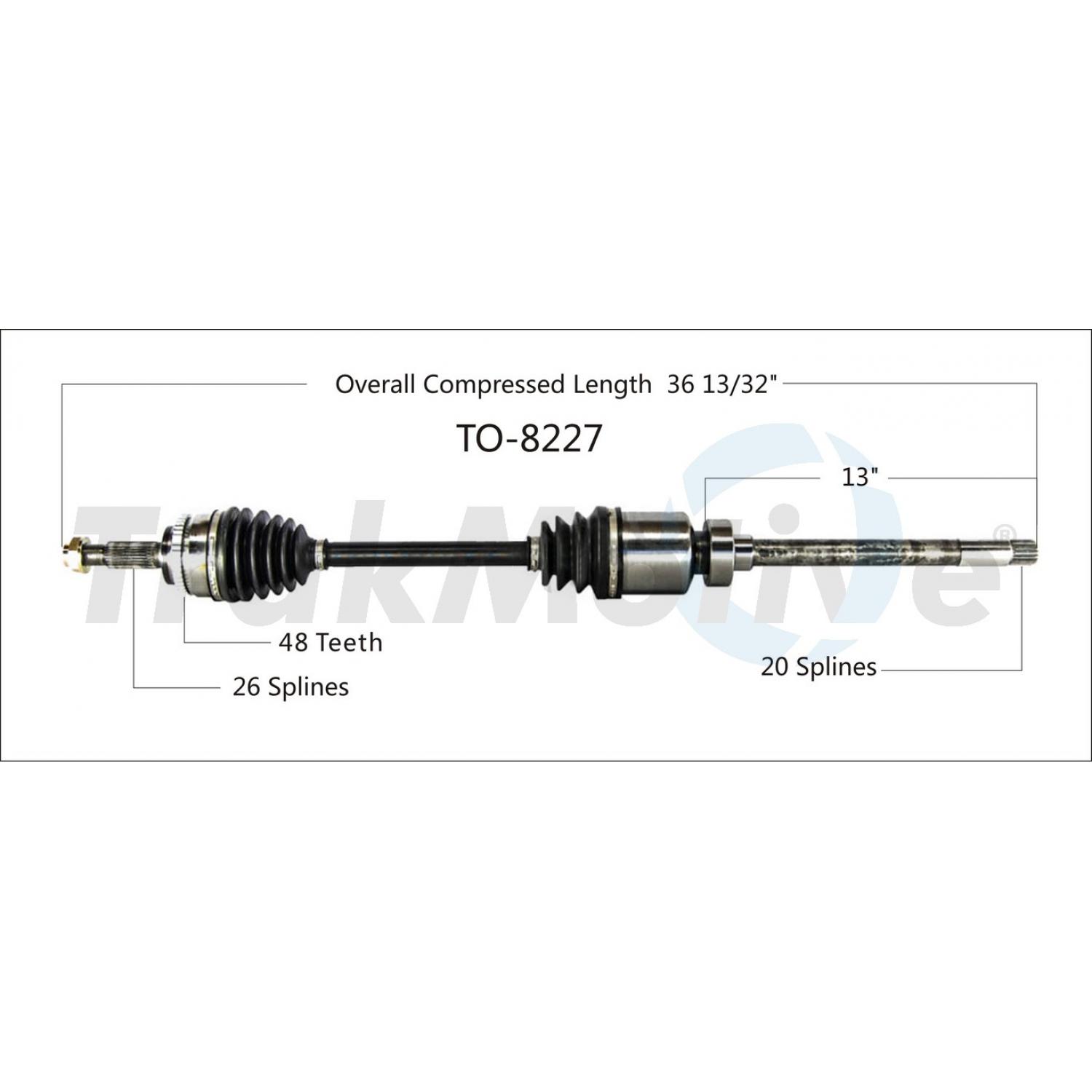 TrakMotive TO8227 - CV Axle Shaft TrakMotive TO8227 CV Axle Shaft product image 1 of 3