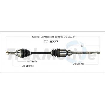 2005 Pontiac Vibe CV Axle Shaft Front Right TrakMotive TO8227 image 1 of 3