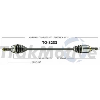 2010 Toyota Matrix CV Axle Shaft Front Right TrakMotive TO8233 image 1 of 3