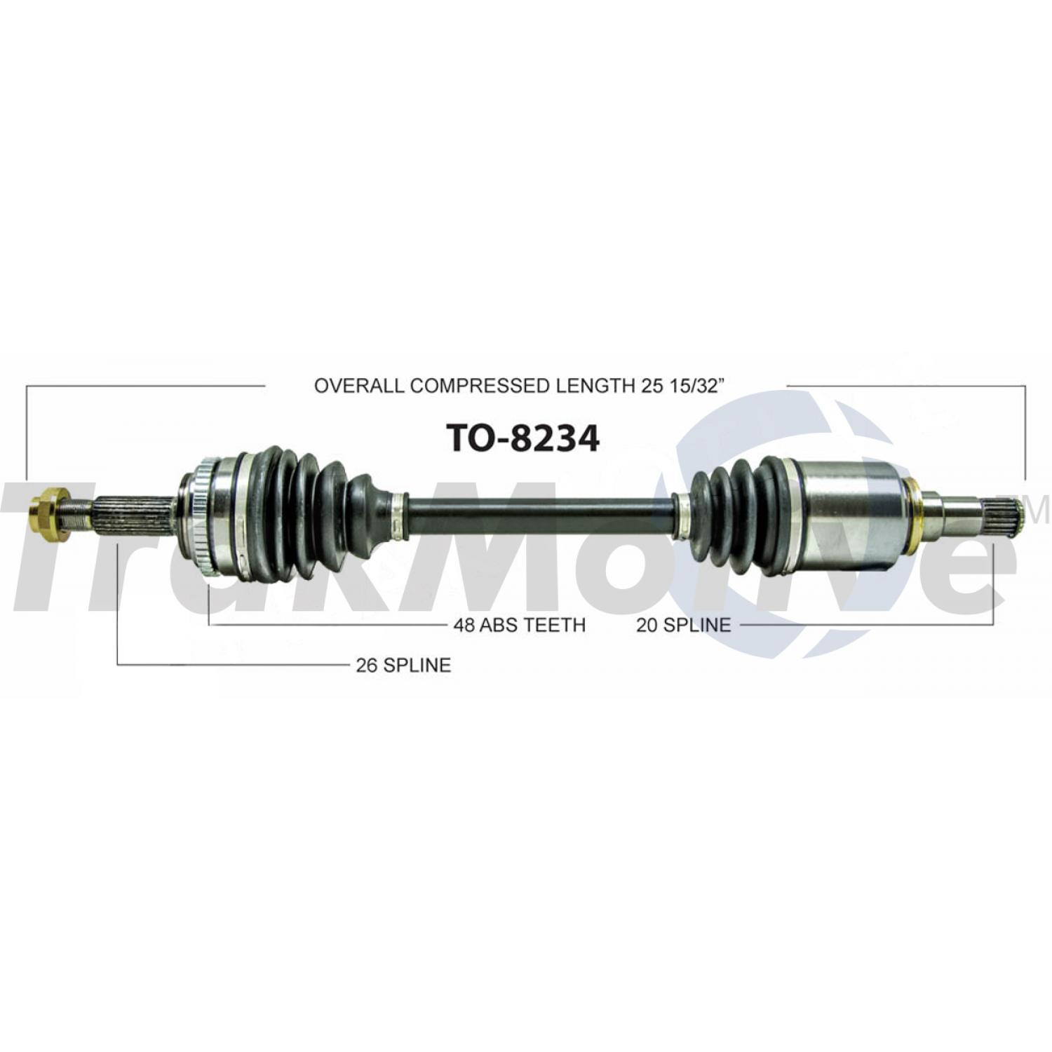 TrakMotive TO8234 CV Axle Shaft product image 1 of 3