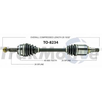 2010 Toyota Matrix CV Axle Shaft Front Left TrakMotive TO8234 image 1 of 3