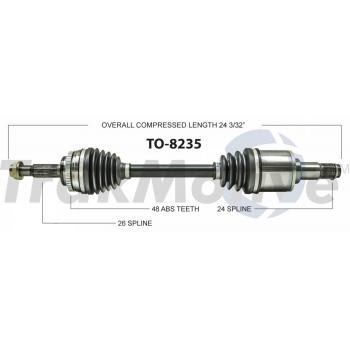 2010 Toyota Matrix CV Axle Shaft Front Left TrakMotive TO8235 image 1 of 3