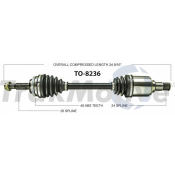 2010 Toyota Matrix CV Axle Shaft Front Left TrakMotive TO8236 image 1 of 3