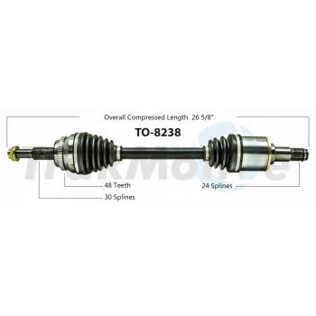2012 Toyota Highlander CV Axle Shaft Front Left TrakMotive TO8238 image 1 of 3
